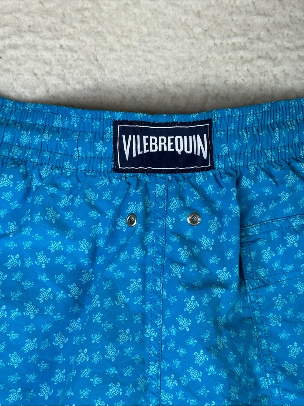 Vilebrequin Mini Turtles Moorea Swim Trunks Shorts Blue Hawaii Men's Size Large
